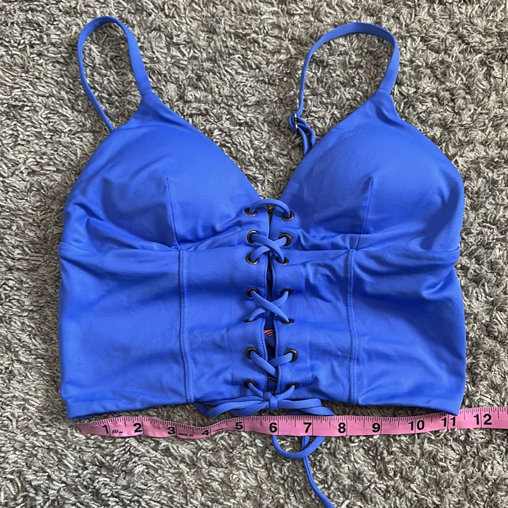 Maaji reversible Blue and Pink Lace-Up bikini top - Picture 7 of 8